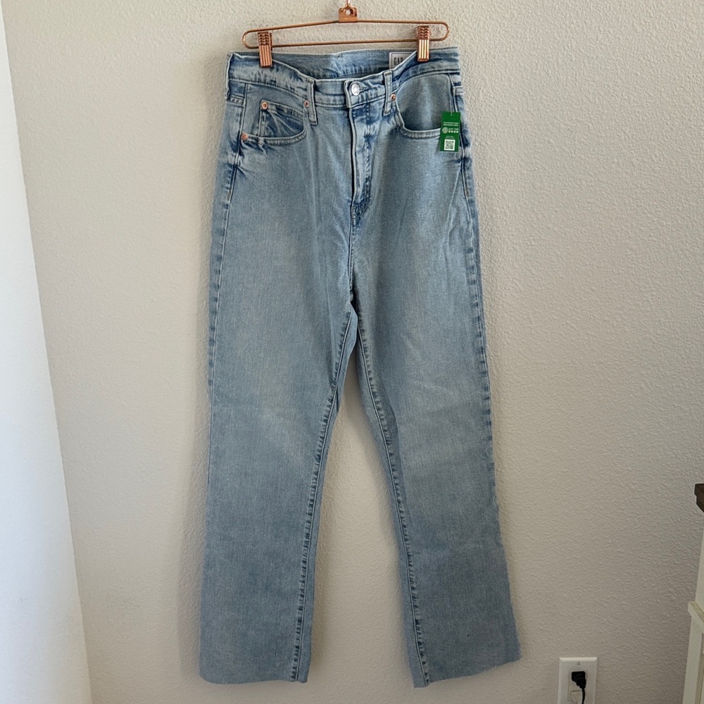NWT Gap Kick Fit High Rise Jeans Denim Raw Hem 29 8 Tall